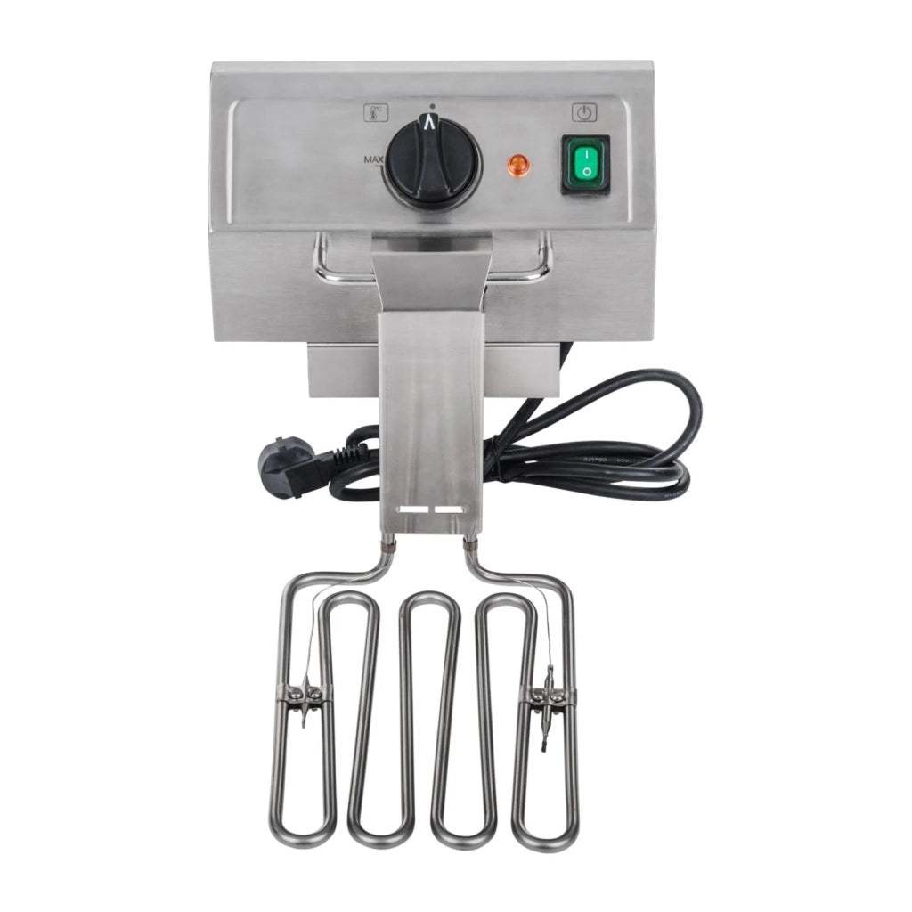 Friggitrice in acciaio inox con 2 vasche da 13 litri vasca estraibile timer e termostato modello professionale EGO 3614021