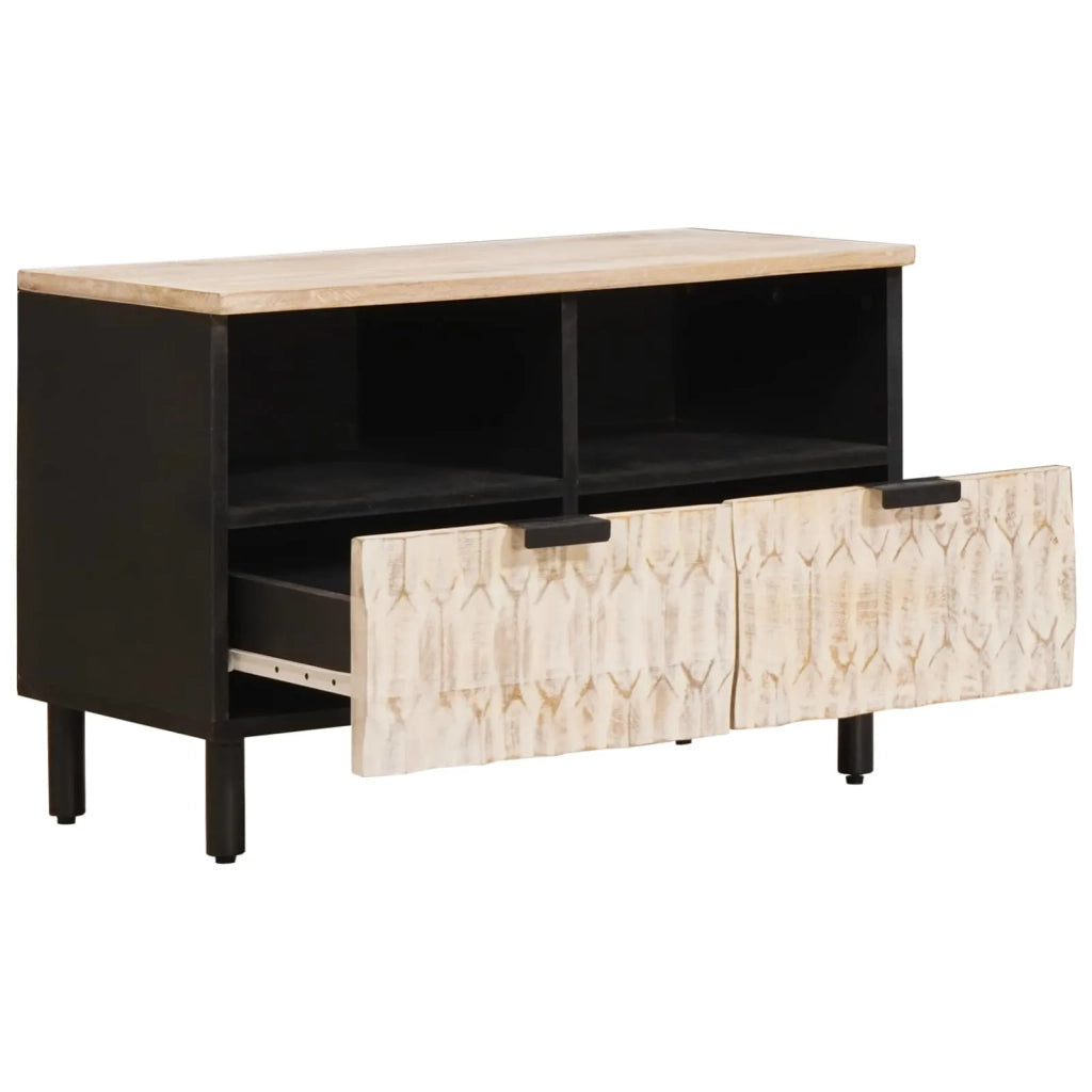 Mobile TV con cassetto Finitura Bianco Lavato 70 x 33 x 46 cm 4017865