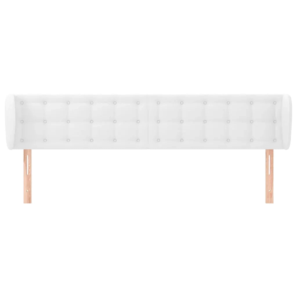 Testiera | Testata ad Orecchio Bianca 203x23x78/88 cm in Similpelle