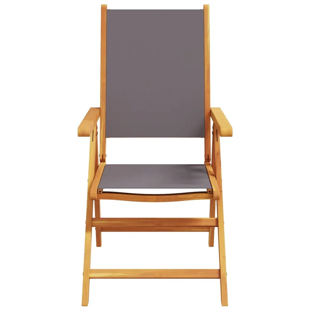 Sedie Giardino Reclinabili 8pz Antracite Tessuto Legno Massello 3214543