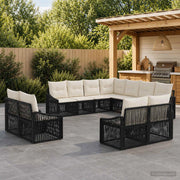 Set Divano da Giardino 11 pz Nero polyrattan 3436174