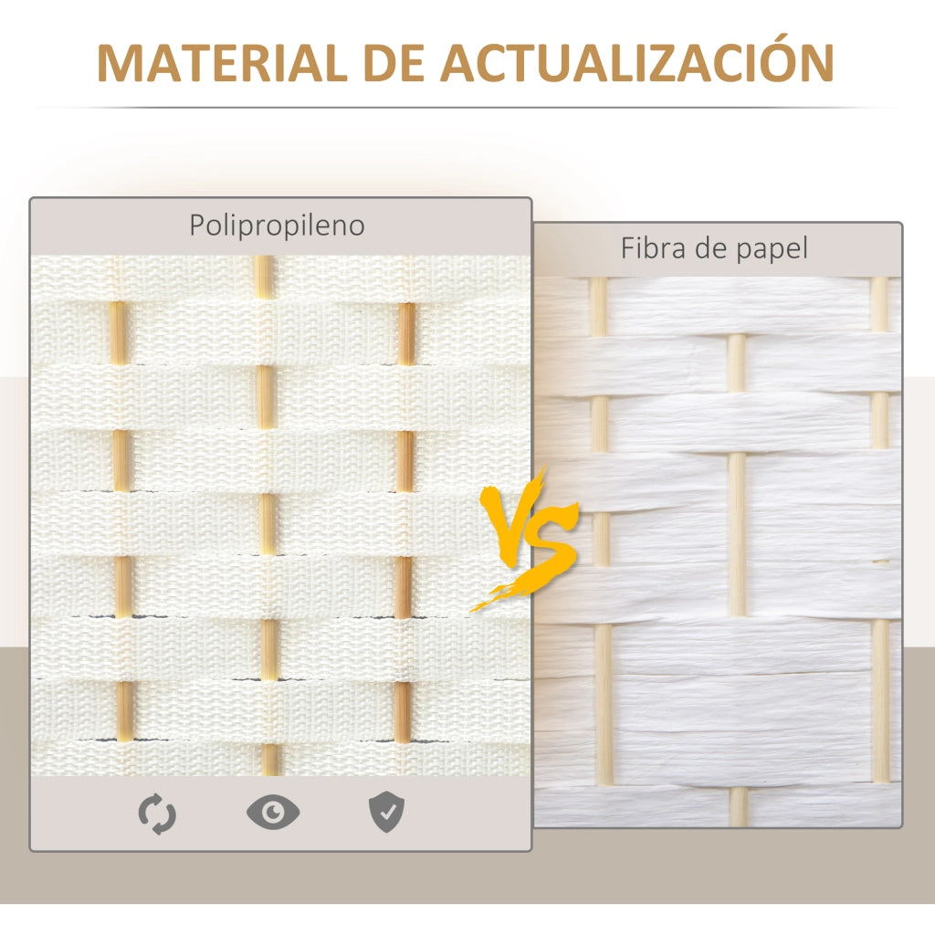 Biombo Separador de Ambientes 6 Paneles Pieghevole ¨C zephmum ¨C Bianco 240x170 cm