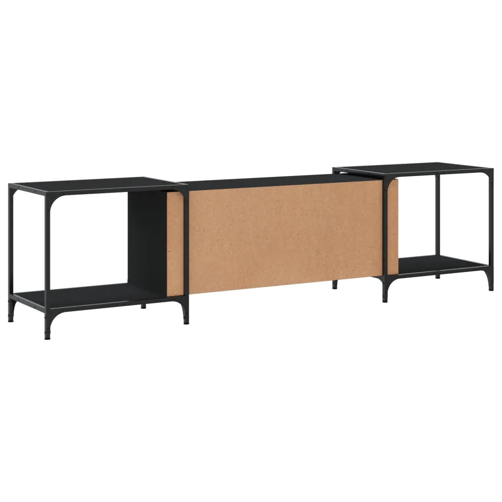 Mobile Porta TV-Mobile per TV-Credenza TV Nero 203x37x50 cm in Legno Multistrato