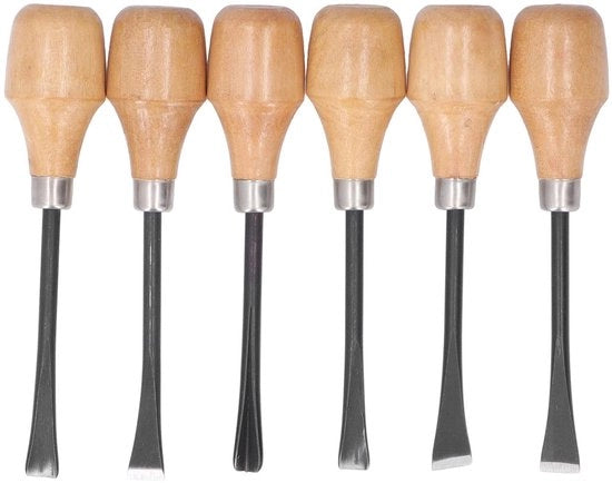 Set di seghe per legno a 6 pezzi - Manico semicircolare - Legno di betulla/acciaio - Lame affilate - Duraturo - Per lavorazione del legno - Set di seghe per legno