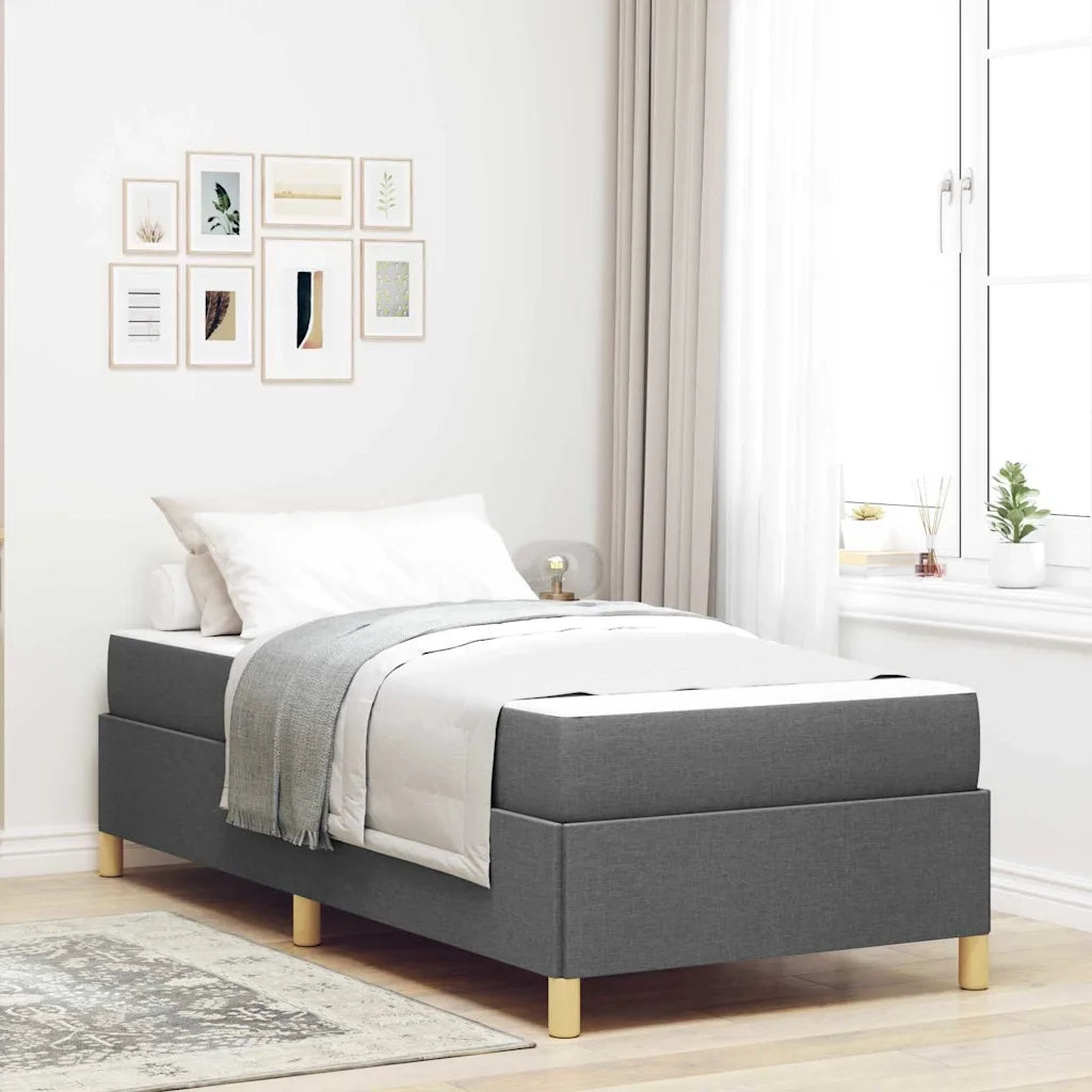 Struttura del letto-Giroletto Grigio scuro 90 x 200 cm Tessuto 195106