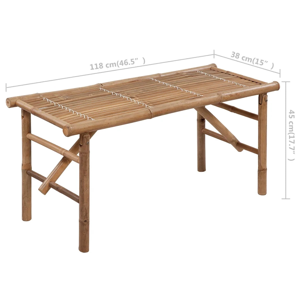 Panchina da Giardino | Panca da Giardino Pieghevole con Cuscino 118 cm in Bamb¨´