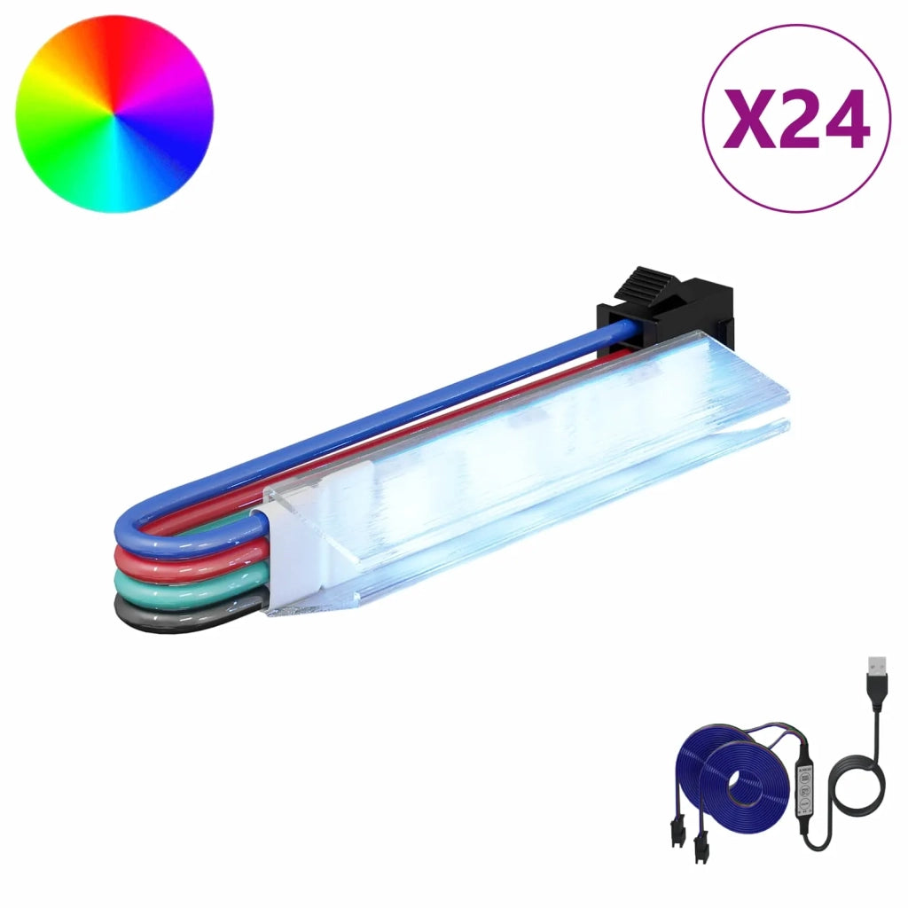 Striscia LED 12 pcs Nero e Multicolore 1745 mm Rame e plastica 3429137