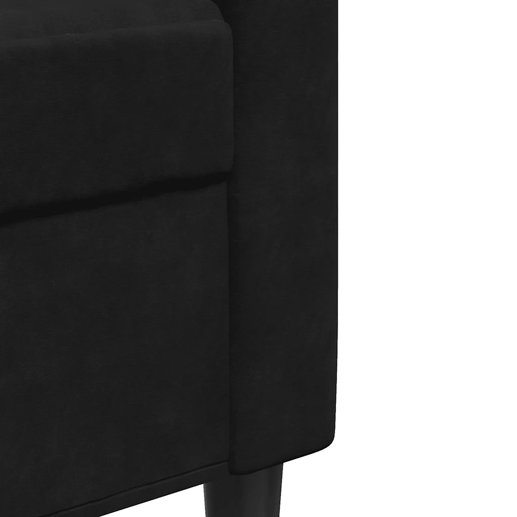 Divano a 3 Posti-Sofa 3 Posti Nero 210 cm in Velluto