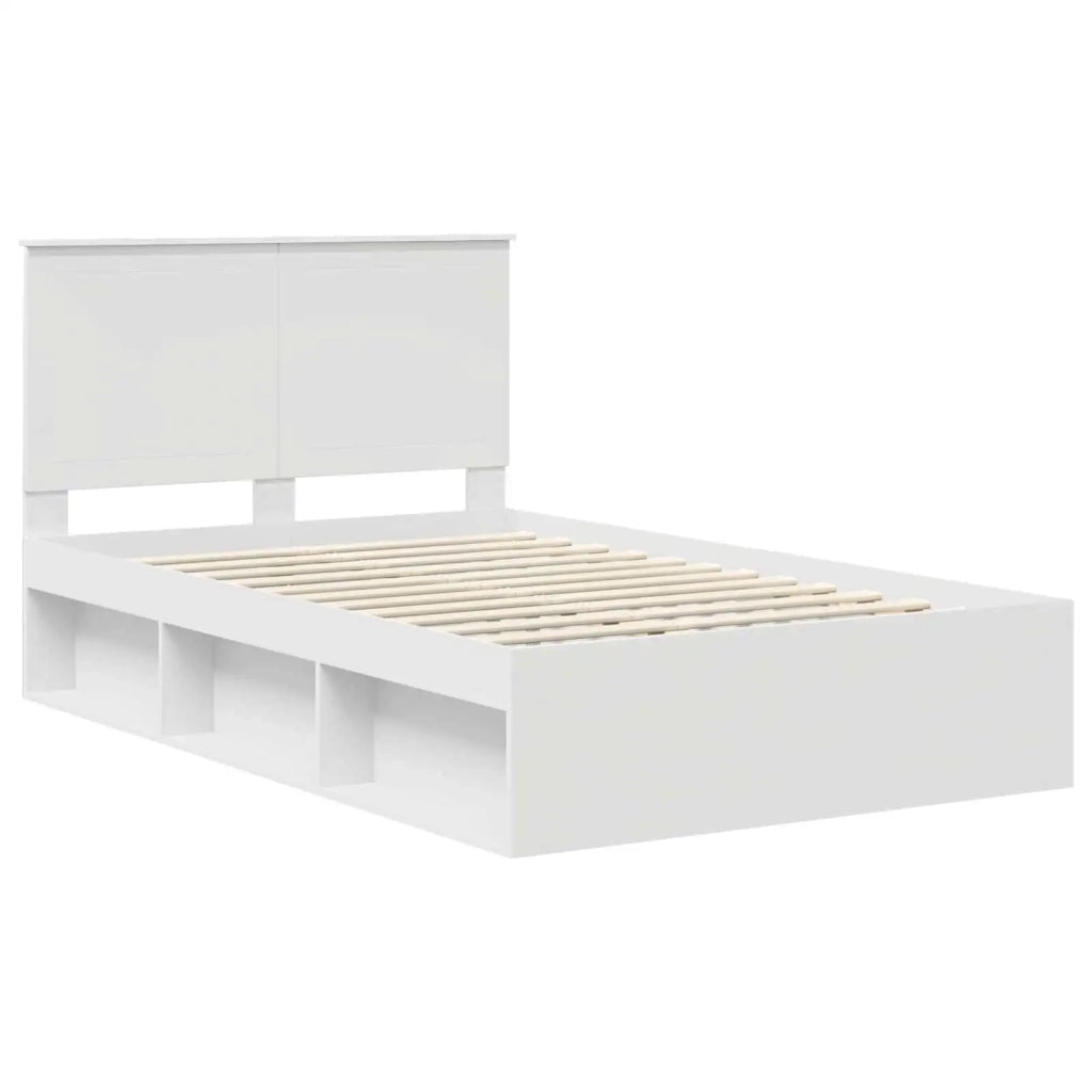 Letto matrimoniale | Letto per adulti | Struttura del letto Bianco 120 x 200 cm Pino massello