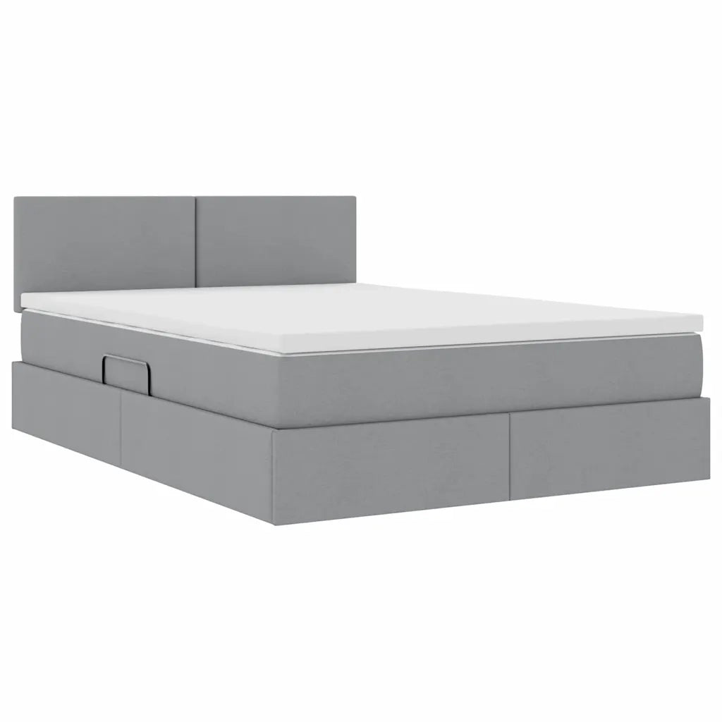 Letto con contenitore e materasso Grigio chiaro 140 x 190 cm 3370443