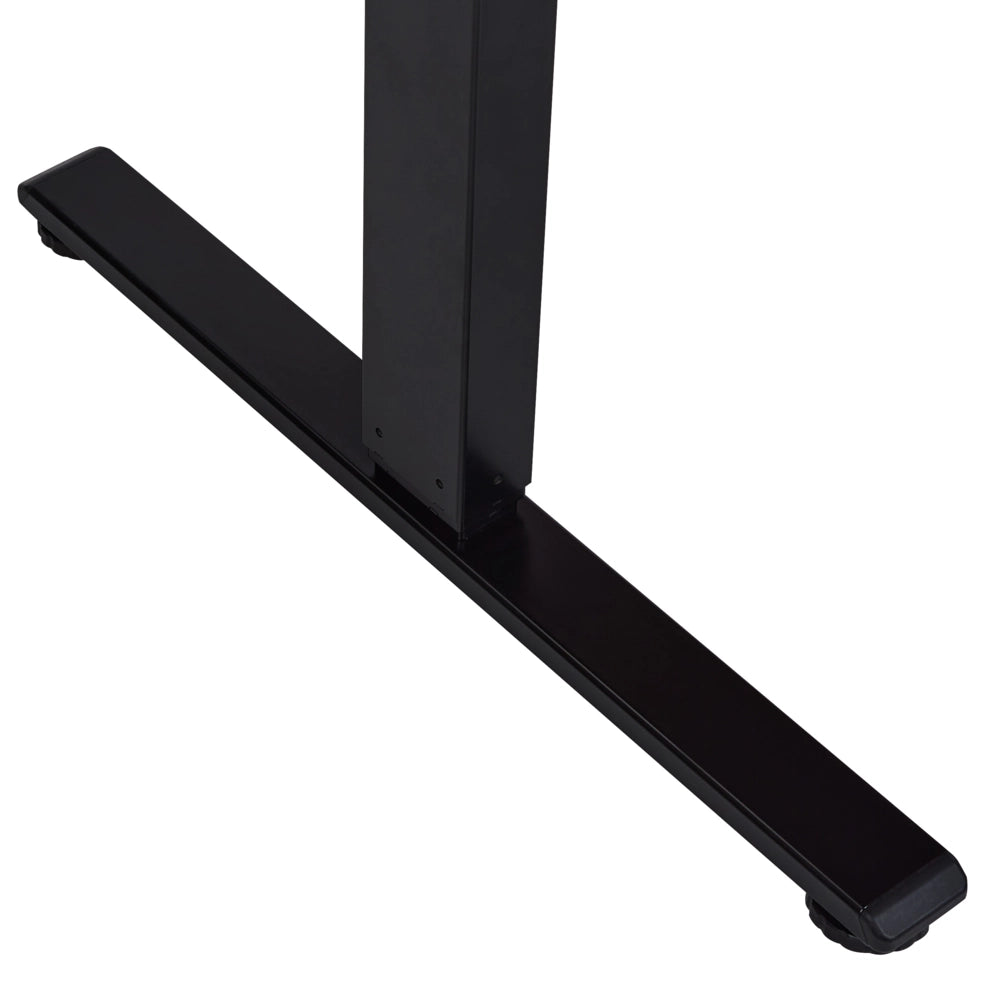 Scrivania elettrica regolabile a forma di L 160 x 59 cm Piano nero e bianco lato destro stile moderno