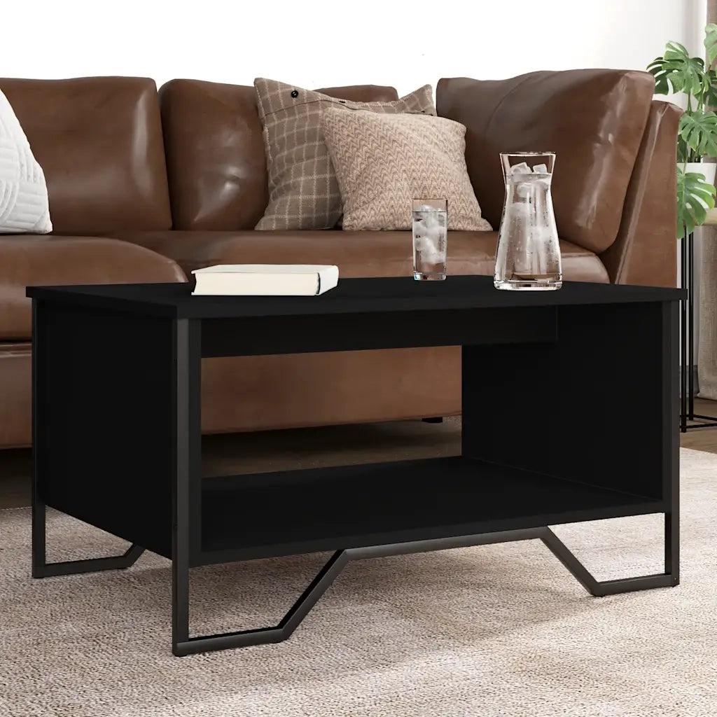 Tavolino da Salotto-Tavolino da soggiorno-Tavolo Nero 75x51x40 cm in Legno Multistrato