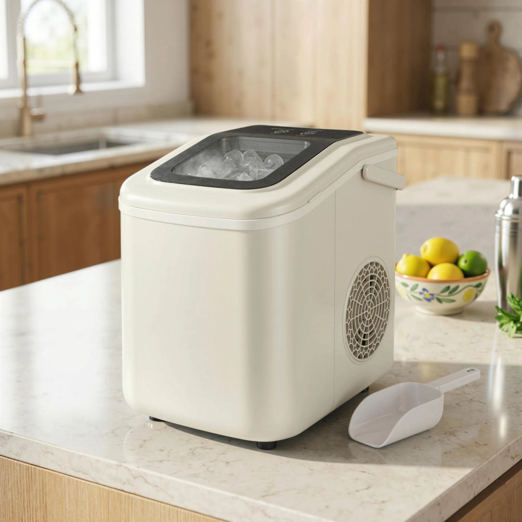 Macchina del Ghiaccio Autopulente 12 kg/24h ¨C Minimal ¨C Beige