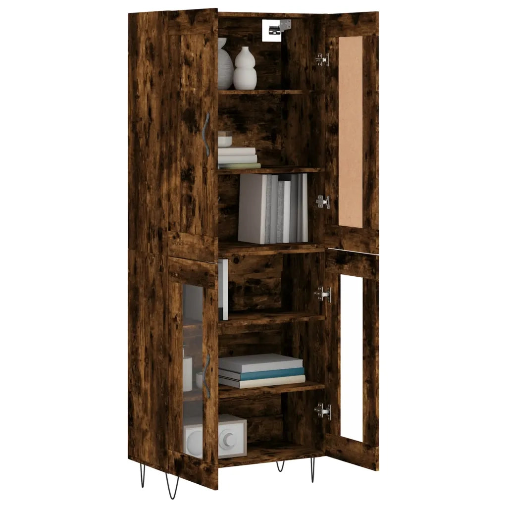 Credenza | Madia | Buffet da pranzo | Armadio da pranzo Rovere Fumo 69,5x34x180 cm in Legno Multistrato