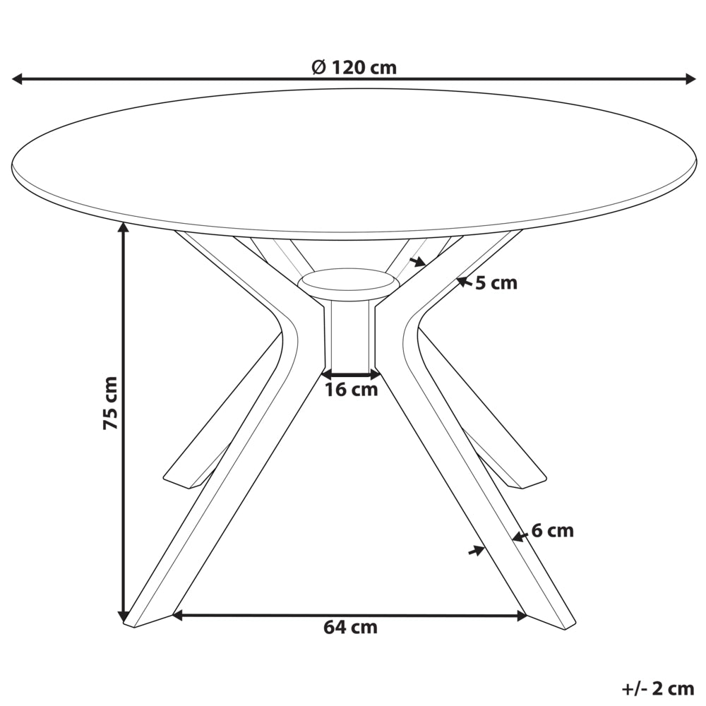 Tavolo da pranzo mogano scuro MDF rubberwood ø 120 cm rotondo di ispirazione retrò design soggiorno sala da pranzo