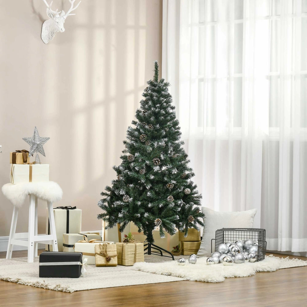 Albero di Natale Artificiale 180cm ¨C Xylo ¨C 676 Rami, 41 Pigne, Effetto Neve