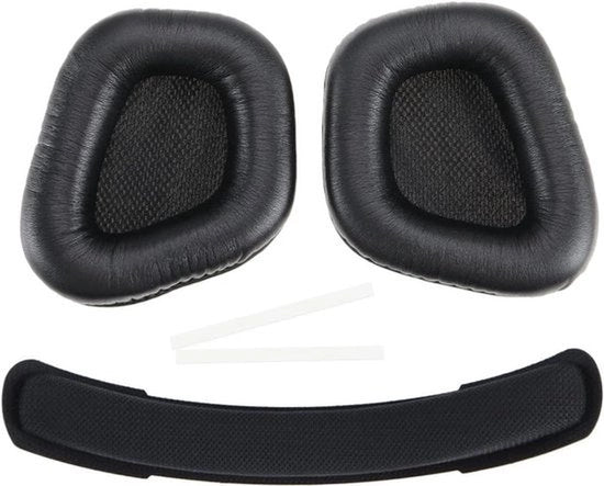 Orecchini con cinturino - Senza fili - Pelle proteica - Sostituzione - Nero - Compatibili con cuffie wireless - Corsair Void/Void Pro/RGB Elite.