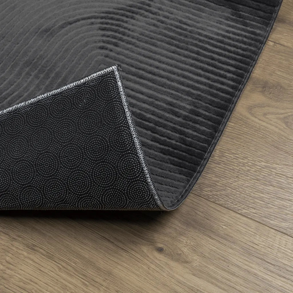 Tappeto IZA a Pelo Corto Aspetto Scandinavo antracite 140x200cm 375429