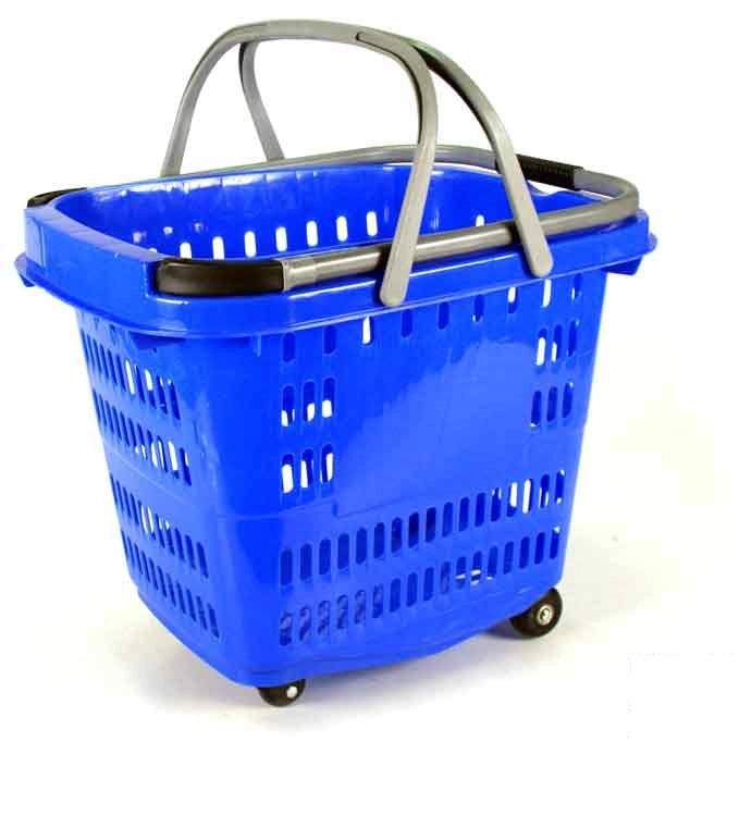 MAURY'S CESTA TROLLEY BLU 50 LT CON RUOTE 56X43X41 CM