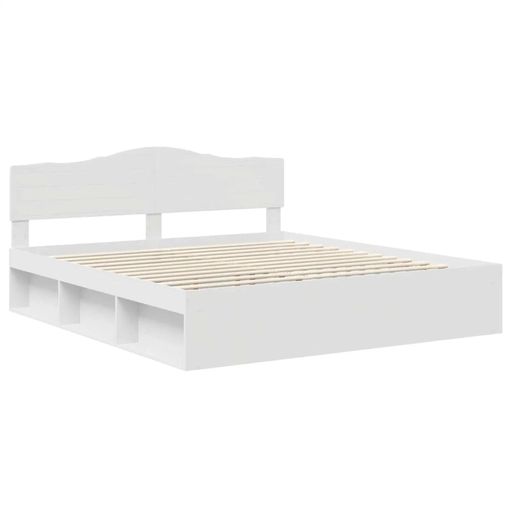 Struttura del letto-Giroletto-Rete del Letto Bianco 180 x 200 cm Pino massello 312706