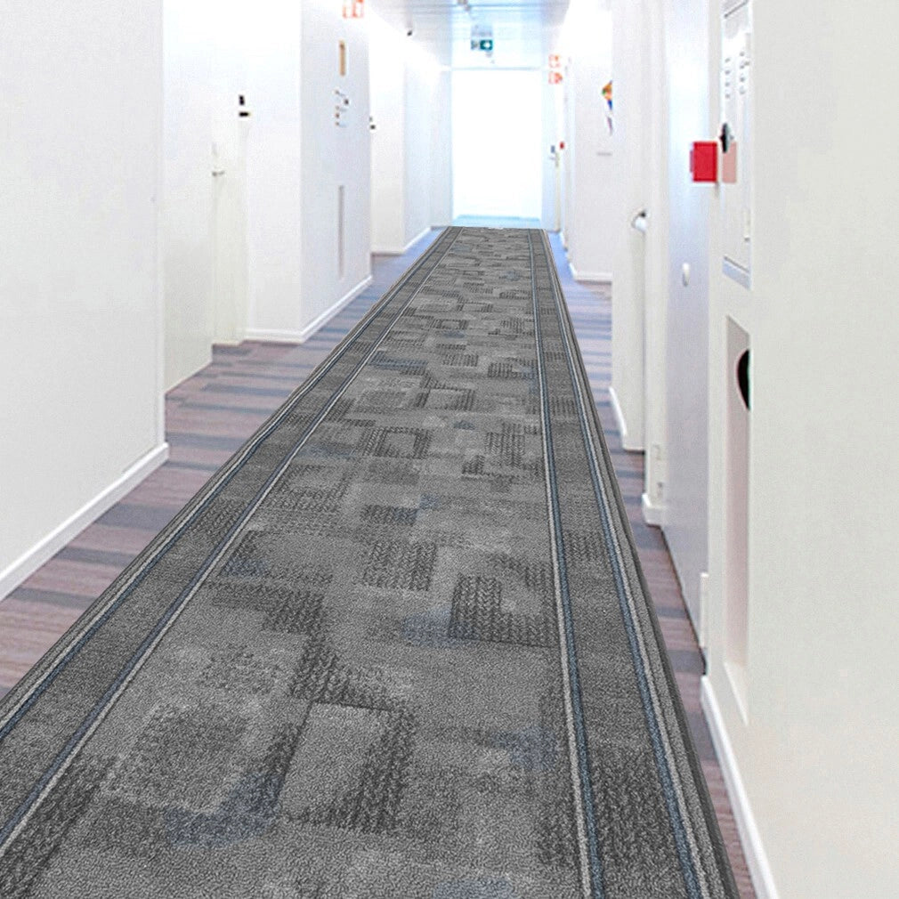 Passatoia Scala Scalinata Ingresso 67x260 Cm Bordata Tappeto Corridoio Gradini Antiscivolo Grigio