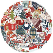 Set di Sticker per Natale - Motivi Festivi - 100 pezzi - Impermeabile