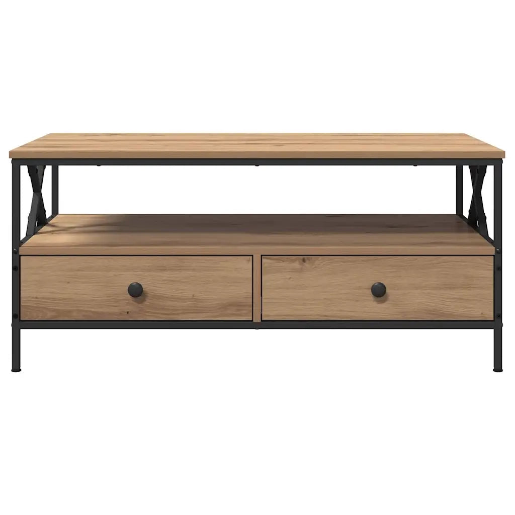 Tavolino da salotto rovere artigianale 100 x 51 x 45 cm 874095