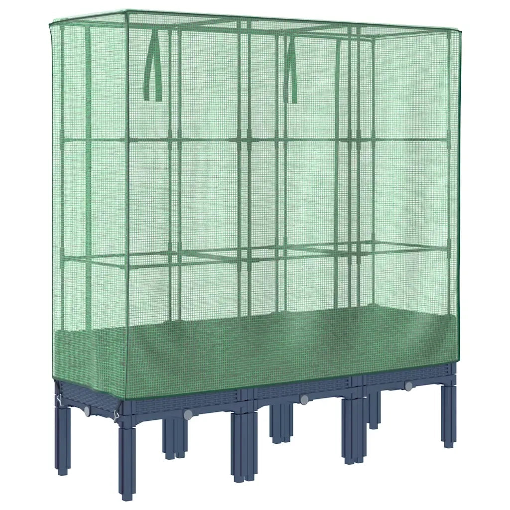 Letto Rialzato con Copertura Serra Effetto Rattan 120x40x140 cm 4015834