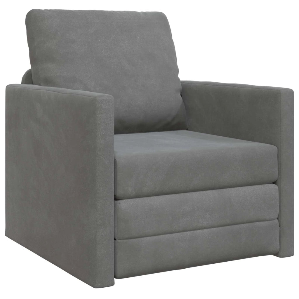 Divano letto | Sof¨¤ letto | Letto singolo Grigio scuro 74 x 77 x 81 cm Velluto