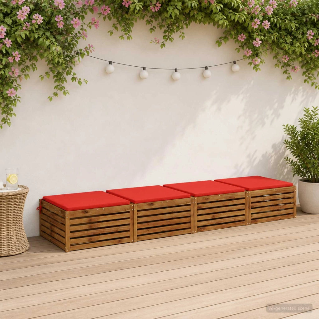 Cuscini per Sedia in 4 Pezzi SOEST 4 pz 100% Poliestere Rosso 944984