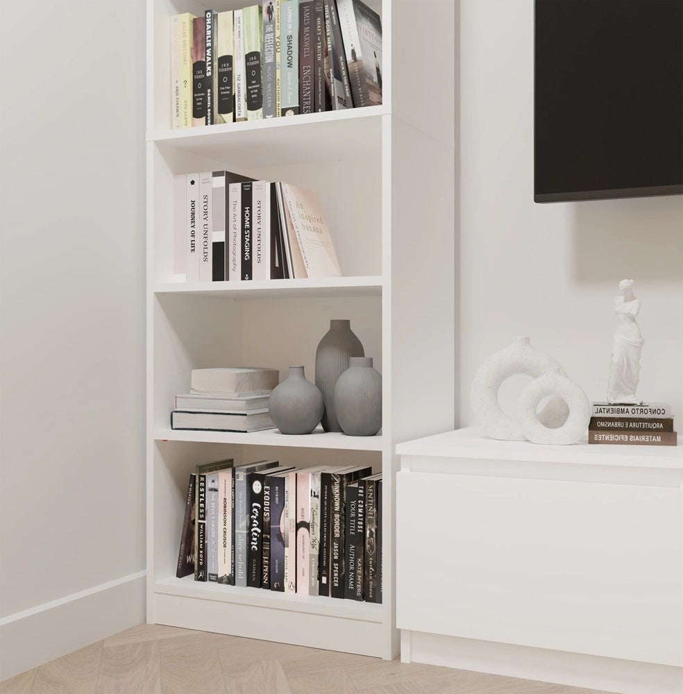 Scaffale rimini mobile 50 cm 7 ripiani per libri segregatory per ufficio bianco libreria moderna