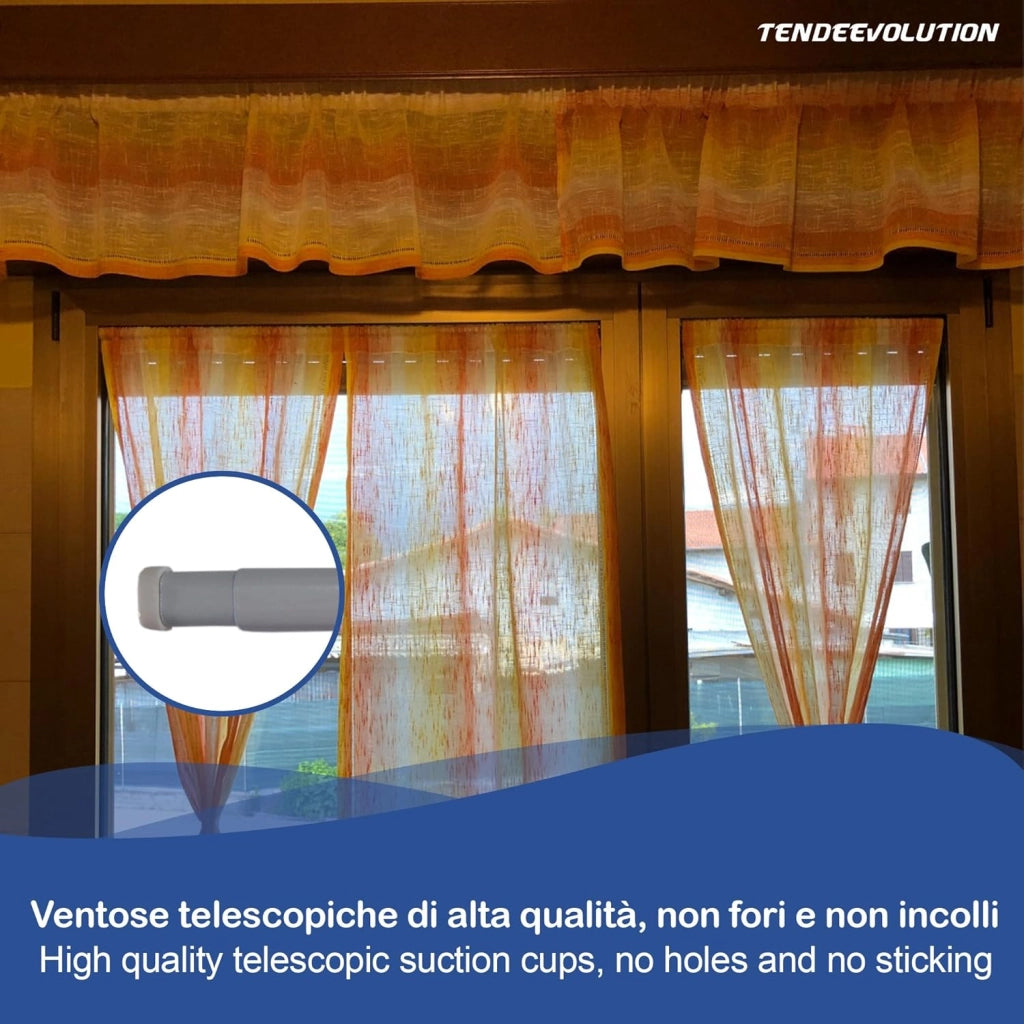 Bastoncino Tenda a Pressione Regolabile 87-150cm | Alluminio Bronzo | Bacchetta a Molla Astina