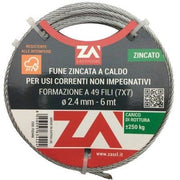FUNE ARGANO ZINCATA - D.MM  2,4 L.MT  6- 4 pezzi