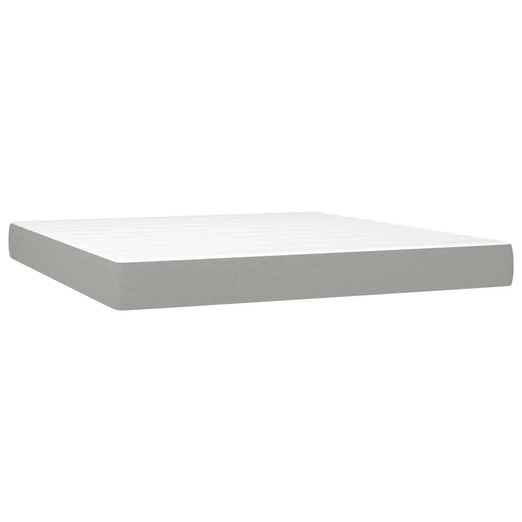 Letto a Molle Materasso e LED Grigio Chiaro 180x200 cm Tessuto 3133573