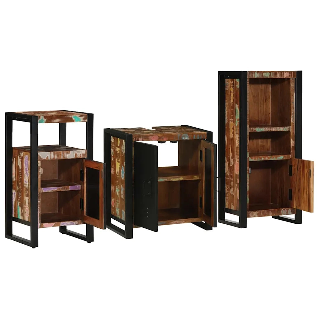Set di mobili per il bagno 3 pcs Legno Recuperato Massello 3305613