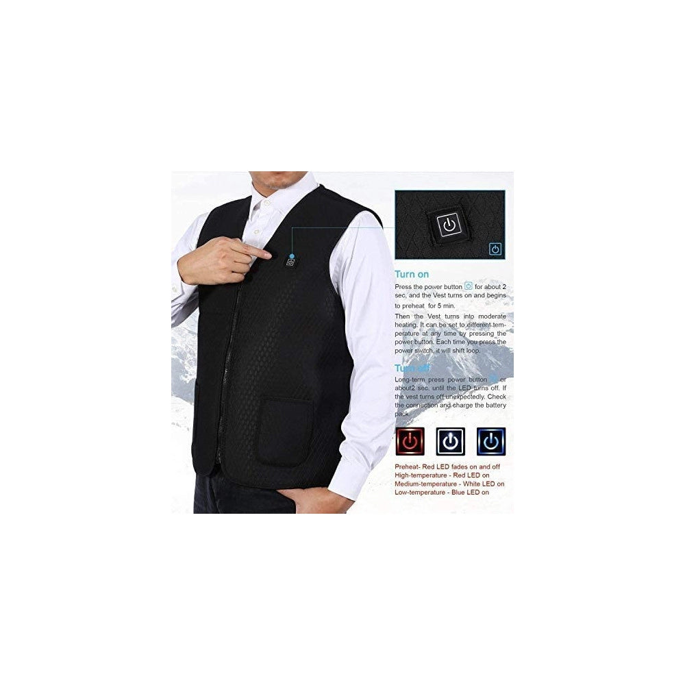 Trade Shop - Gilet Giubotto Riscaldante Usb Riscaldato Giacca Termica Unisex Riscaldamento -    L