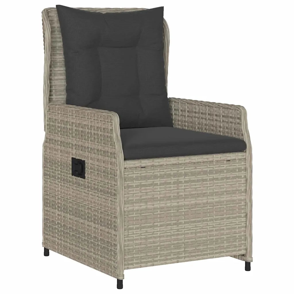 Set da Pranzo per Giardino 5 pcs Grigio chiaro polyrattan