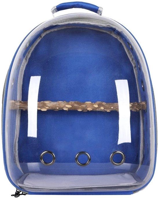 Borsa per uccelli - Borsa con progetto panoramico - Gabbia trasparente - Borsa per pappagalli respiro - Leggera - Apertura doppia con chiusura a zip - Borsa per uccelli