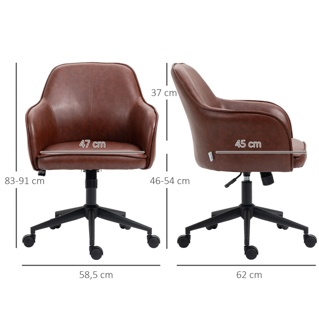 Sedia da Ufficio Girevole Regolabile in Altezza ¨C Xylo ¨C Marrone 58,5x62x91 cm