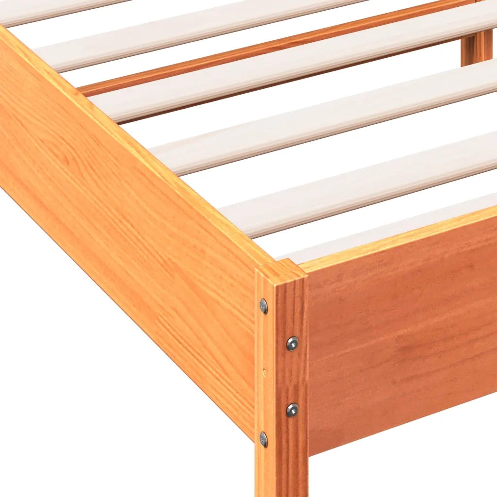 Letto senza Materasso Marrone Cera 140x190 cm in Legno di Pino 842665