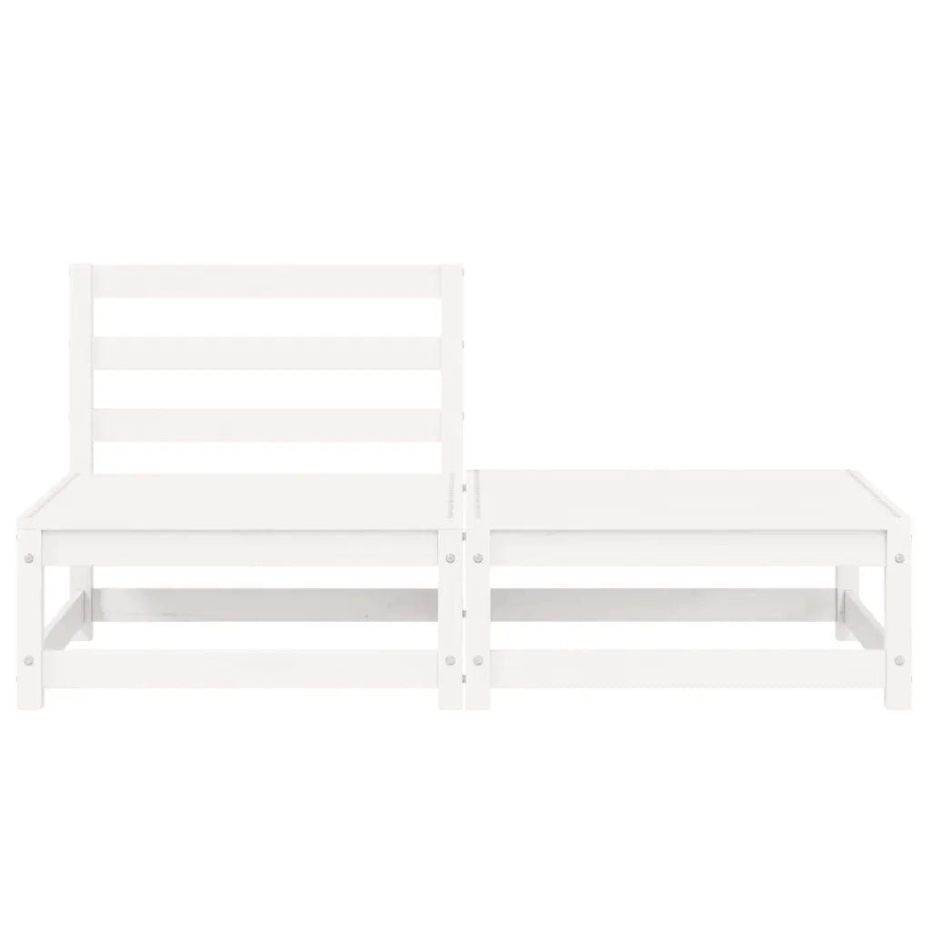 Set Divani da Giardino 2 pz Bianchi in Legno Massello di Pino 805696