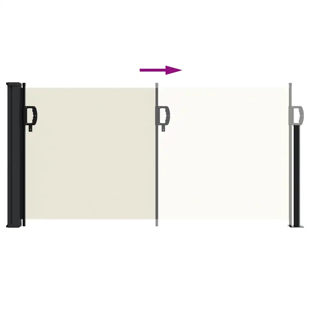 Tenda da Sole Laterale Retrattile-Tenda parasole per balcone per giardino Crema 100x500 cm