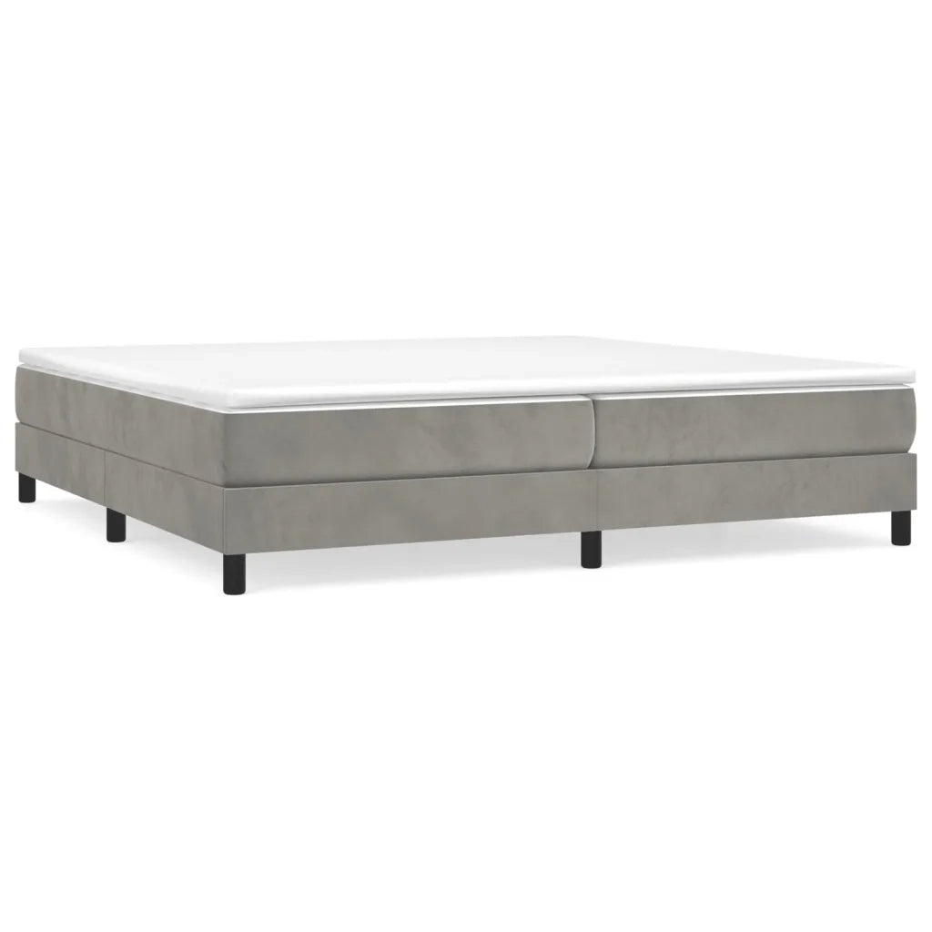 Letto matrimoniale | Letto per adulti | Struttura Letto a Rete a Molle Grigio Chiaro 200x200 cm Velluto