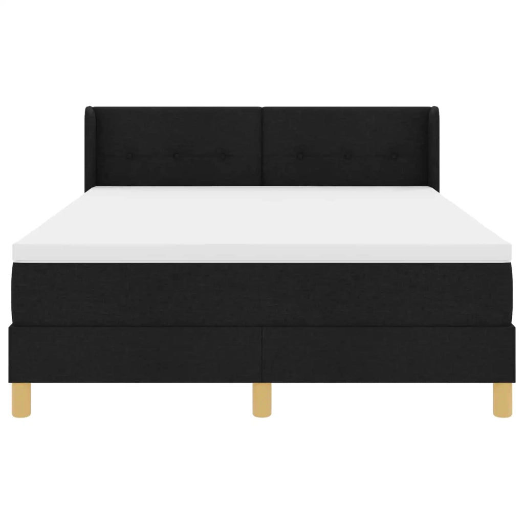 Letto a molle con materasso Nero 200 x 140 cm Tessuto 3341295