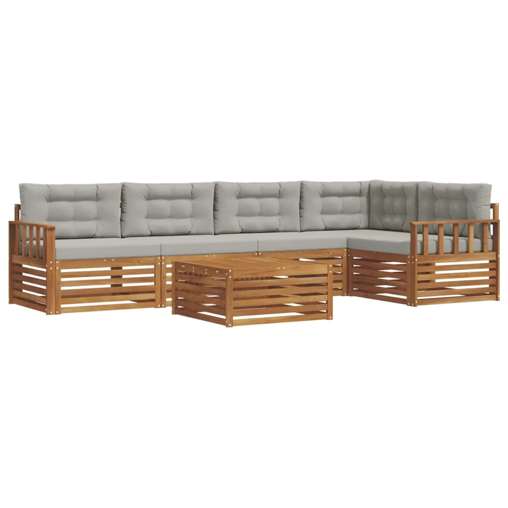 Set di divani da esterno 6 pcs Grigio Naturale e Chiaro 3373491