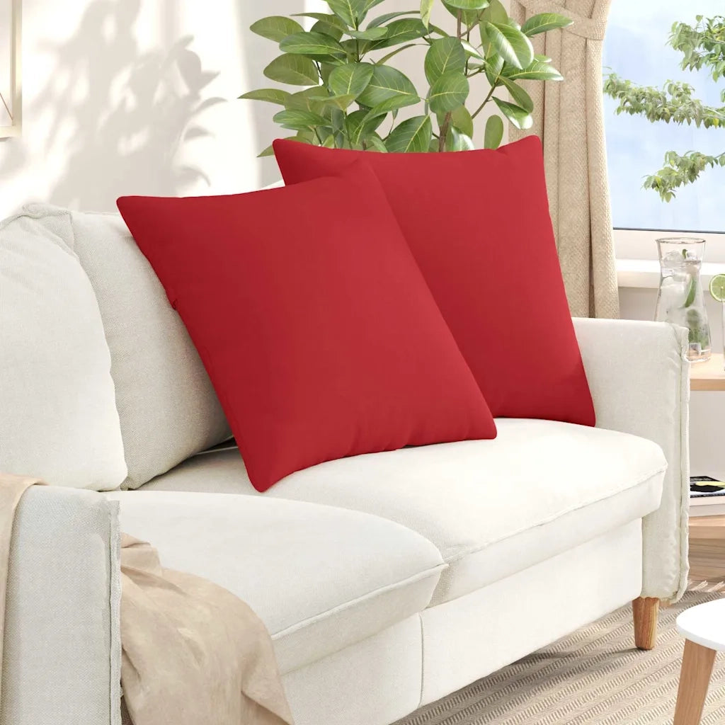 Cuscini da Divano 2 pz | Cuscini per sedie Rosso 60 x 60 cm Tessuto