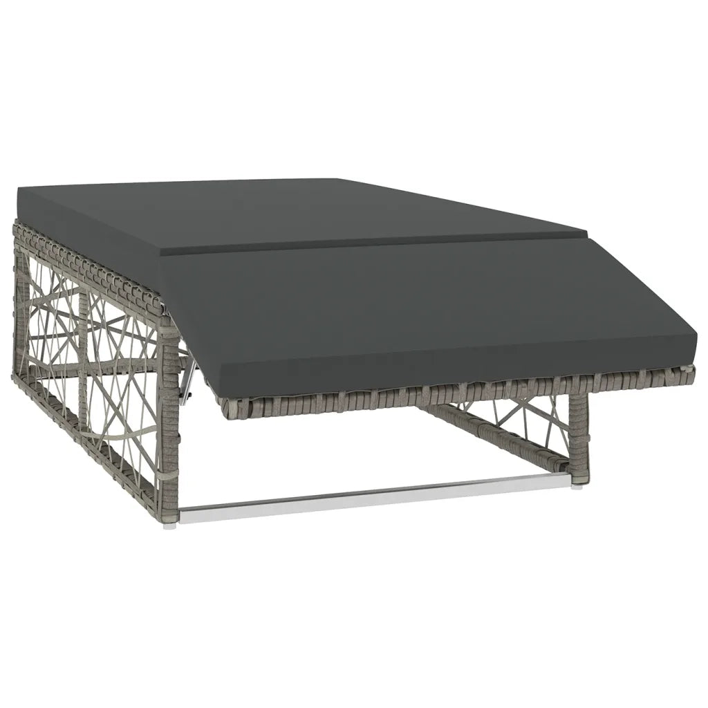 Set Divani da Giardino 2 pz con Cuscini in Polyrattan Grigio 46812