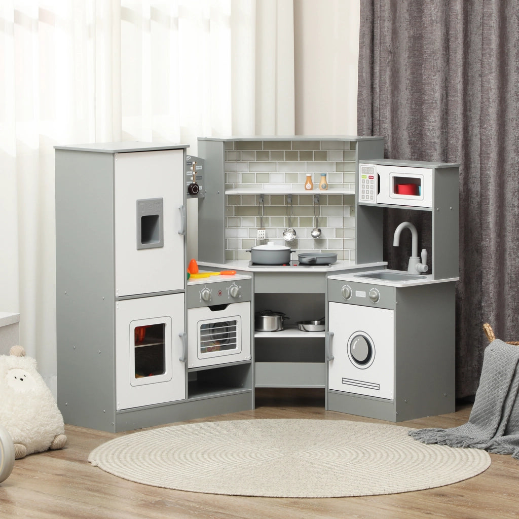 Casetta da Cucina Gioco Bambini con Accessori ¨C Zephmum ¨C Grigio