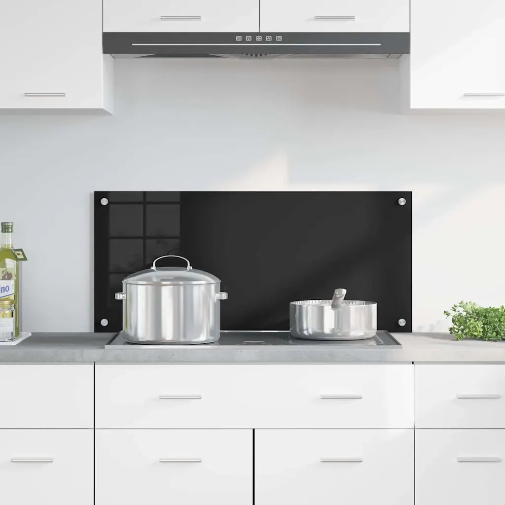 Schienale da cucina Nero 90 x 40 cm vetro temperato 42018038
