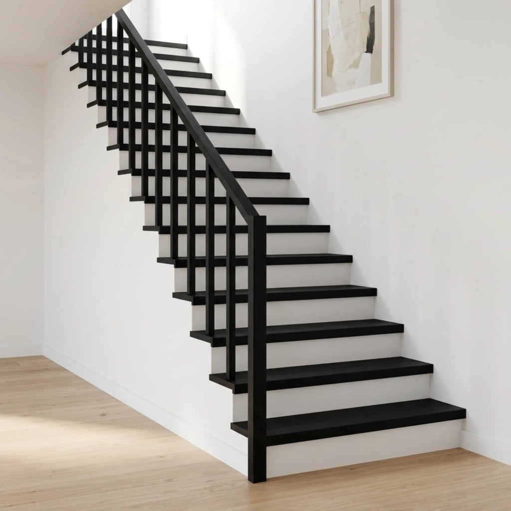 Tappeti per scale 16 pz 110 x 30 x 2 cm Nero 3446470